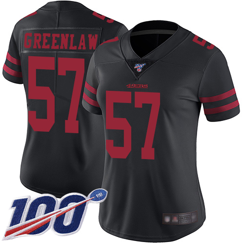 San Francisco 49ers Limited Black Women Dre Greenlaw Alternate NFL Jersey #57 100th Season Vapor Untouchable
